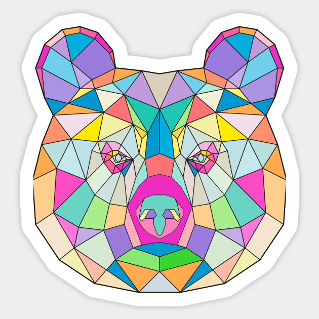 geometric brown bear Sticker by notmejulian